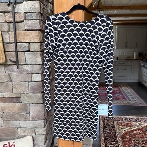 Black and White Patterned Dress by Julie Brown.